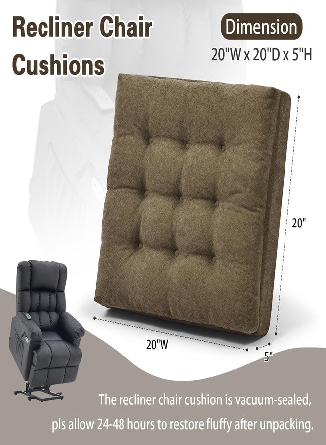 TANYOO Recliner Cushion Dual Layer Fillings Chair Cushion for Elderly 20”x20”x5” Extra Large Seat Cushion for Chair Thick and Supportive Chair Pad for Armchairs Pain & Pressure Relief Brown - Image 4