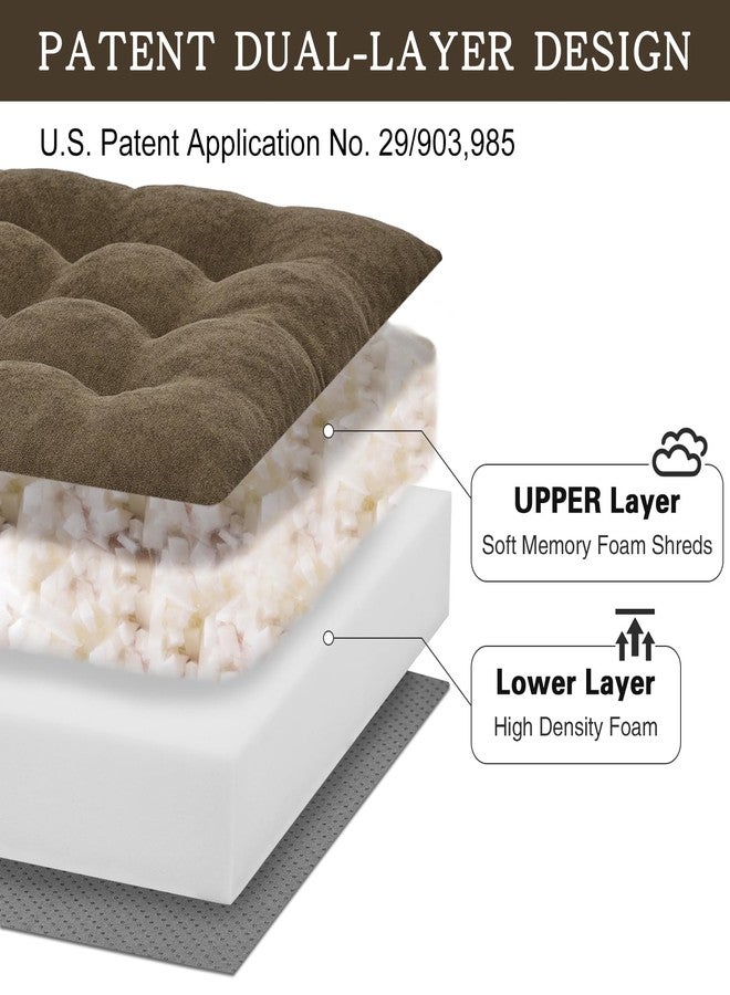 TANYOO Recliner Cushion Dual Layer Fillings Chair Cushion for Elderly 20”x20”x5” Extra Large Seat Cushion for Chair Thick and Supportive Chair Pad for Armchairs Pain & Pressure Relief Brown - Image 2
