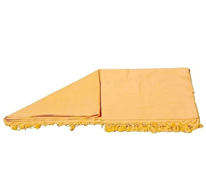 HAIDER ALI AND SONS Luxury and Comfort Chadar with Organic Bhagalpuri Silky Cotton Blanket with Extra Soft Feel (240 x 130 cm - Yellow) - Image 3