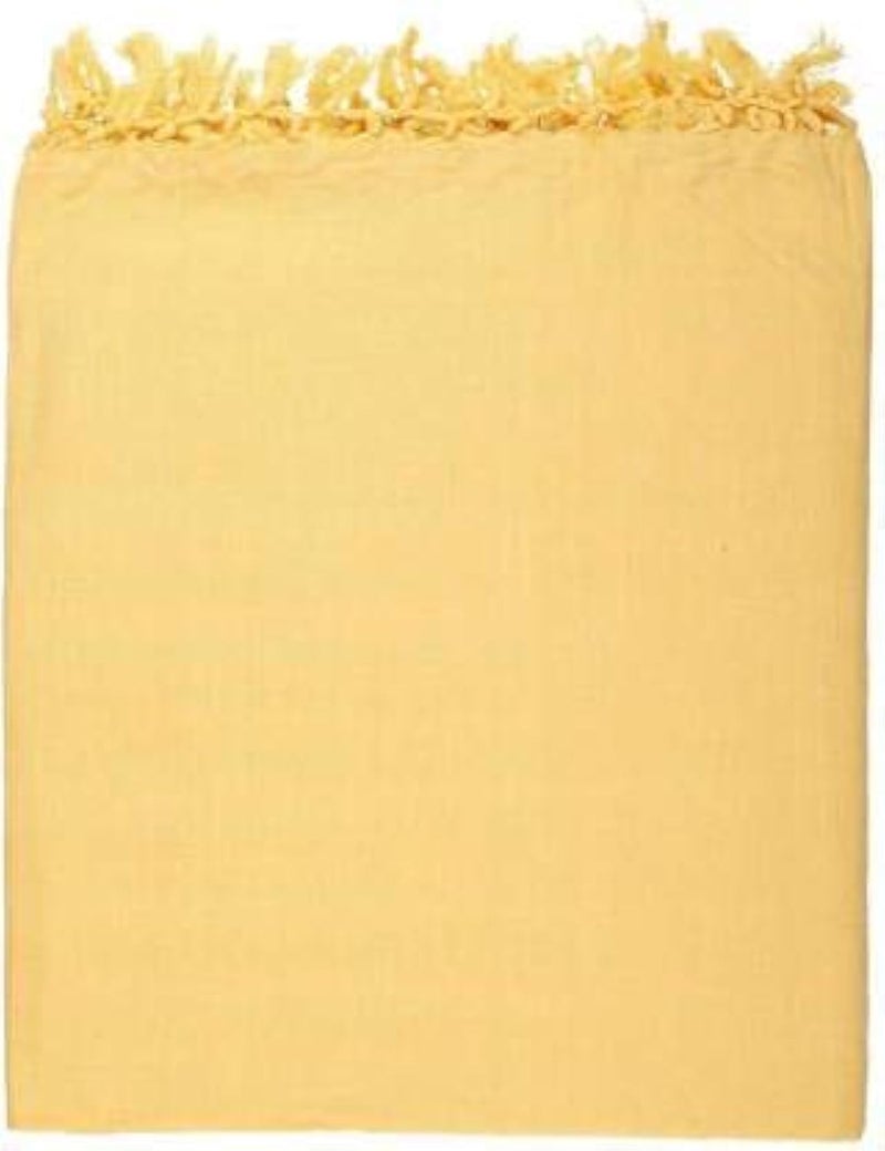 HAIDER ALI AND SONS Luxury and Comfort Chadar with Organic Bhagalpuri Silky Cotton Blanket with Extra Soft Feel (240 x 130 cm - Yellow) - Image 1