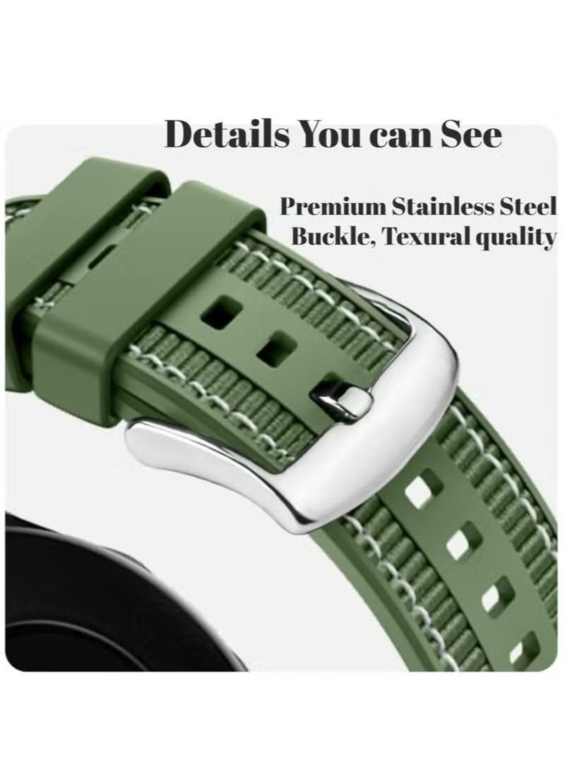 4Pcs Nylon braided Silicone Sport Watch Strap/Watchband for Huawei Watch GT5/GT4 4 46MM Black+Blue+Green+Grey（22mm） - Image 3