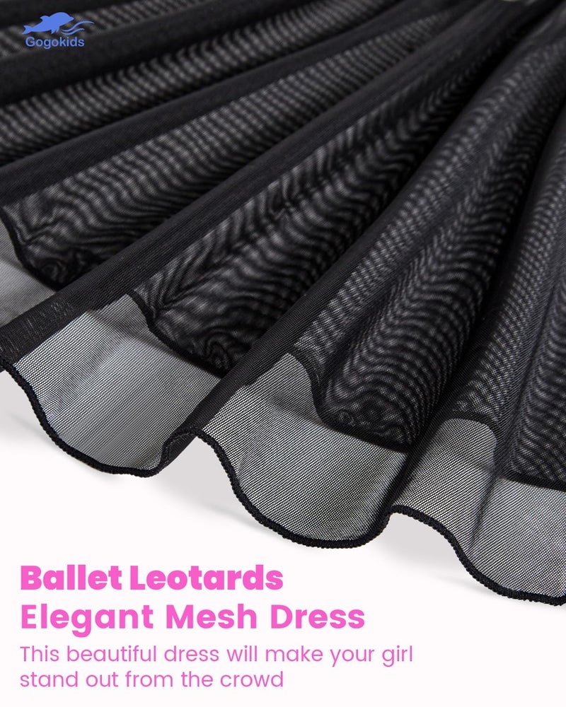 Gogokids Ballet Leotards for Girls Long Sleve Lace Leotards Toddler Dance Dress with Removable Skirt Combo for 3-12 Years - Image 3