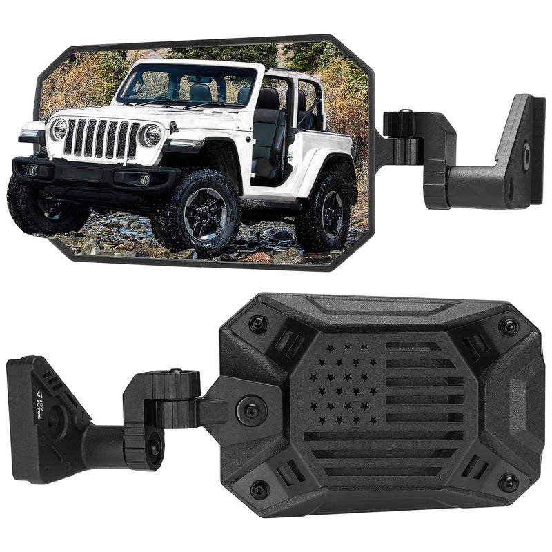 JOYTUTUS Mirrors Doors Off Compatible with Wrangler JL Gladiator JT 2018-2026, Wrangler JL Side Mirrors with Doors Off Wider View No Vibrate & Wobble (Patented), Not Fit Doors On - Image 1