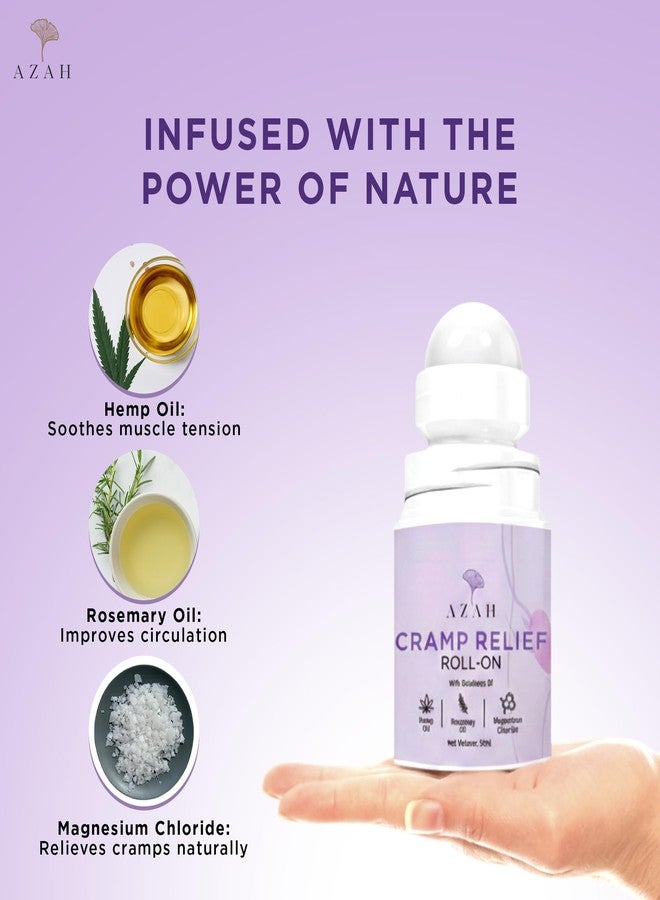 Azah Period Cramp Relief Roll-On | Natural Ingredients | Instant Relief from Cramps & Back Pain | For Abdomen, Back and Leg Pain | Non-sticky & Absorbent Formula | No-Harmful Chemicals | 30 ml - Image 3