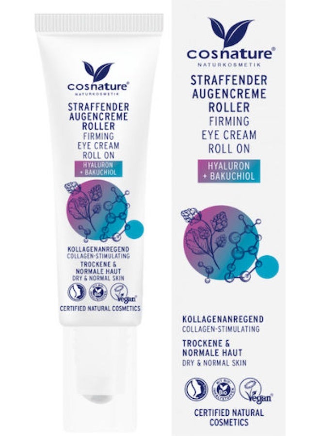 cosnature Eye Cream Roll-On Hyaluron & Bakuchiol – Reduces Puffiness & Smooths Fine Lines – 15 ML – Vegan & Natural – Made in Germany - Image 1