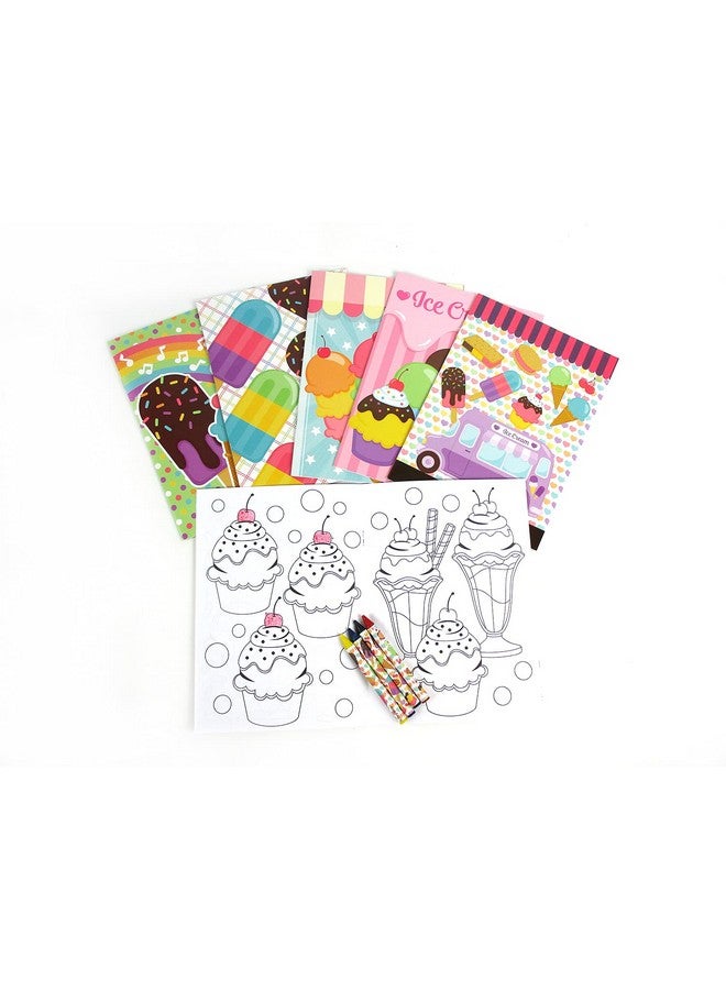 TINYMILLS Tiny Mills Ice Cream Coloring Books with Crayons Party Favors with 12 Coloring Books and 48 Crayons, Favor Bag Filler, Carnival Giveaways - Image 3