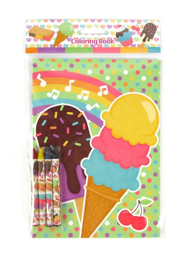 TINYMILLS Tiny Mills Ice Cream Coloring Books with Crayons Party Favors with 12 Coloring Books and 48 Crayons, Favor Bag Filler, Carnival Giveaways - Image 4