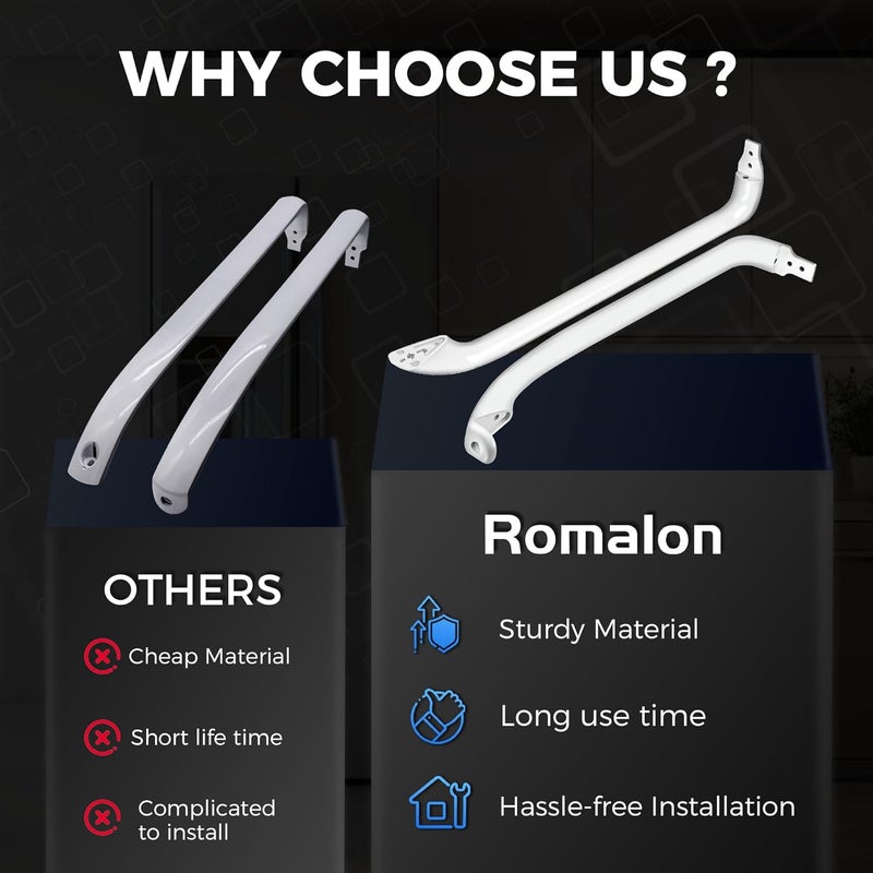Romalon WR12X22148 Refrigerator Door Handle Set Fit for GE Refrigerator Freezer Door Handle Replace WR12X20141 PS9864030 AP5949272 WR12X11010 gth18gbddrww - Image 5