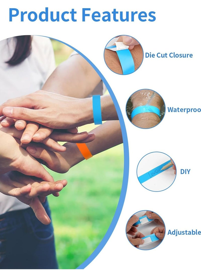Oasisgalore 600 Pcs Neon Paper Wristbands, Waterproof for Events & Concerts (6 Colors)  - Image 5