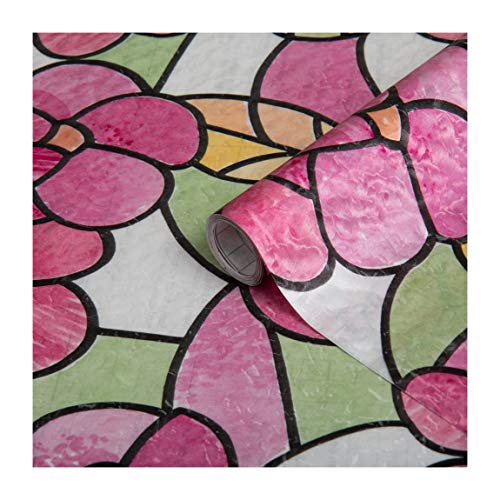 d-c-fix DC Fix Pansies Red Window Film, 45 cm x 1,5 m, Floral Translucent Print Multicolor - Image 1