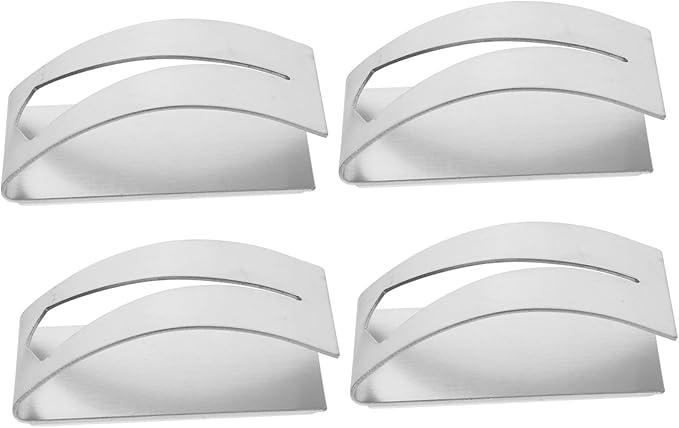 Stainless Steel Towel Hooks 4 Pack Wall Mount For Kitchen And Bathroom Easy Install - Image 1