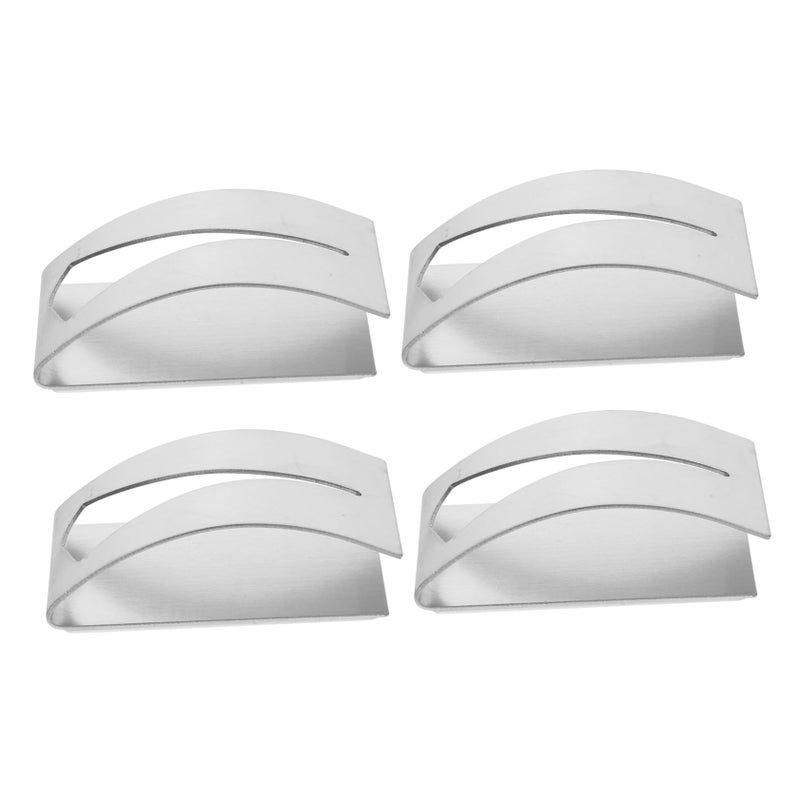 Stainless Steel Towel Hooks 4 Pack Wall Mount For Kitchen And Bathroom Easy Install - Image 2