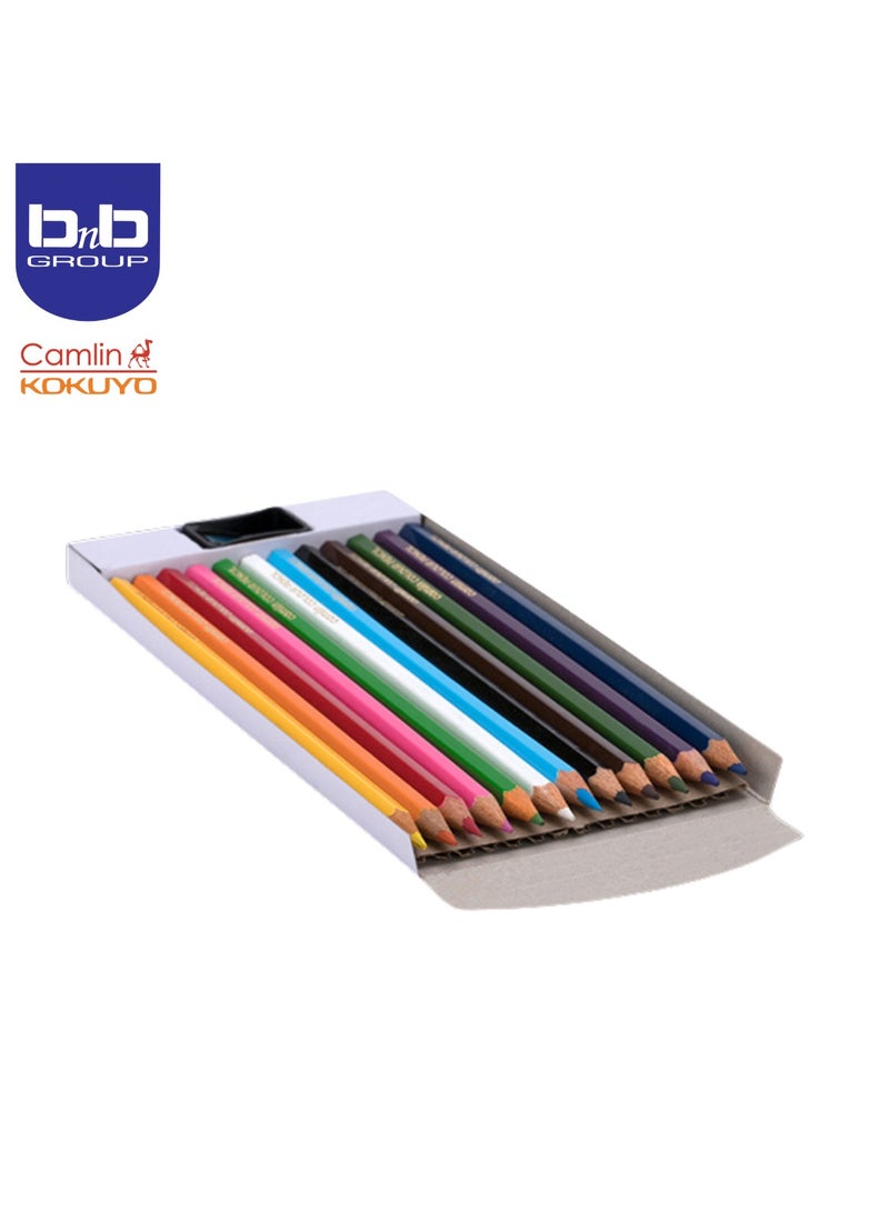 Camlin A box of assorted round colored pencils containing 12 pencils. - Image 4