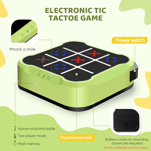 TGHIJKK TicTac Toe Game for Kids 4in1 Electronic Handheld Puzzle Game Portable Sensory Toy for Kids Age 612 Years Old Travel School Family Fun Birthdays Gift for Boys Girls - Image 5