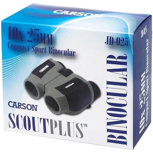 Carson ScoutPlus 10x25mm Compact and Lightweight Porro Prism Binoculars (JD-025) - Image 5