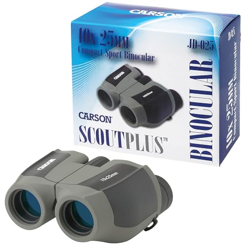 Carson ScoutPlus 10x25mm Compact and Lightweight Porro Prism Binoculars (JD-025) - Image 3