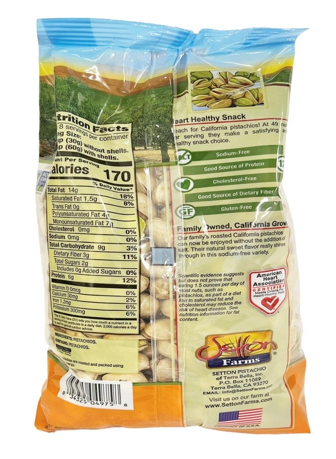 Setton Farms Dry Roasted and Unsalted Pistachios, Premium California In Shell Pistachios No Salt, 1 pound Bag (16 Ounce), Certified Non-GMO, Gluten Free, Vegan and Kosher - Image 2
