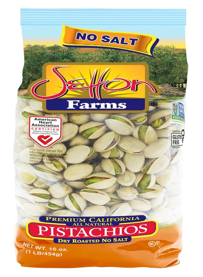 Setton Farms Dry Roasted and Unsalted Pistachios, Premium California In Shell Pistachios No Salt, 1 pound Bag (16 Ounce), Certified Non-GMO, Gluten Free, Vegan and Kosher - Image 1