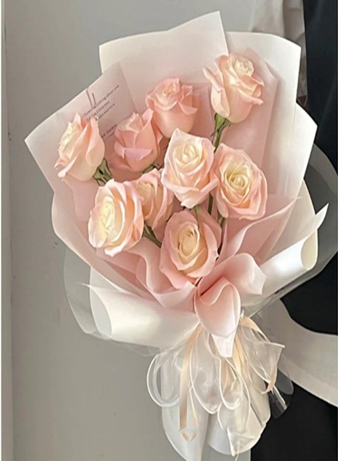 OUKEYI 145 Sheets Korean of Cotton Wrapping Flower Paper Non-Woven Floral Wrapping Paper, Waterproof Pleated Withdrawable Flower Bouquet Lining Paper Flower Shop Supplies Floral Gift Packaging Paper - Image 3