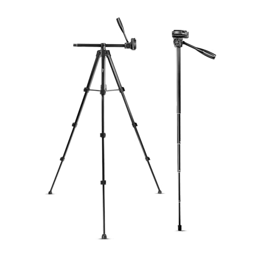 HIFFIN HTR-900 Aluminium Tripod Cum Monopod Stand | Lightweight & Portable | Compatible with Mobile Phones & DSLR Cameras | 360° Rotation | Max Height 4.5ft - Image 1