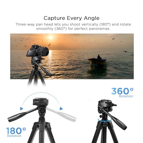 HIFFIN HTR-900 Aluminium Tripod Cum Monopod Stand | Lightweight & Portable | Compatible with Mobile Phones & DSLR Cameras | 360° Rotation | Max Height 4.5ft - Image 4