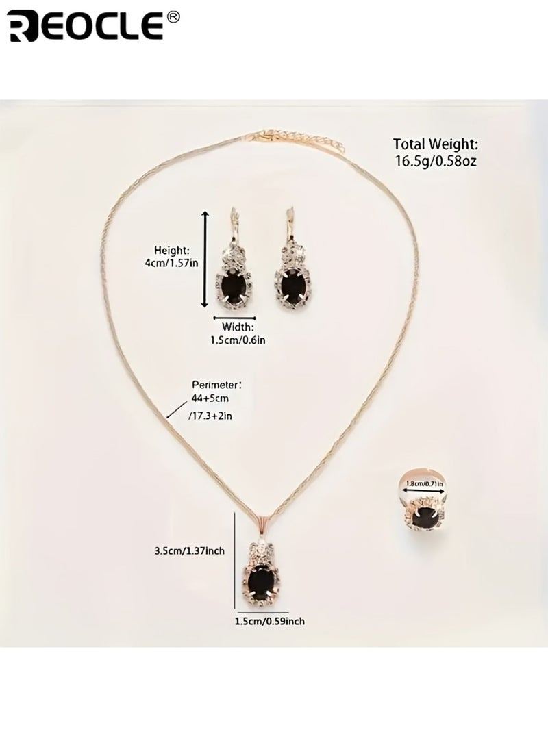 ريوكل نسائي نمط بسيط الكوارتز ووتش والمجوهرات مجموعة مع جولة سبائك الزنك حالة جلد صناعي الفرقة مؤقت وظيفة زر البطارية متضمنة مناسبة لعيد الحب عيد الفصح عيد الهالوين عيد ميلاد ارتداء اليومي للحفلات مناسبات خاصة أنيقة عملية للنساء للسيدات للكبار هدايا عيد الميلاد - Image 5