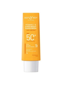 Dot & Key Vitamin C + E Super Bright Sunscreen Spf 50|Water-Light,Uva/Uvb & Blue Light Protection|For Even Toned & Glowing Skin|With Liquid Spf 50+++|No White Cast,|For All Skin Types|80G?,Pack Of 1  - Image 1