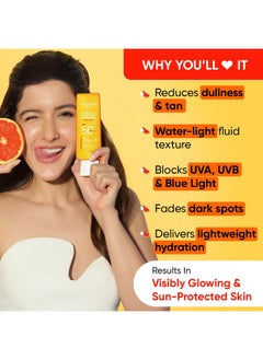 Dot & Key Vitamin C + E Super Bright Sunscreen Spf 50|Water-Light,Uva/Uvb & Blue Light Protection|For Even Toned & Glowing Skin|With Liquid Spf 50+++|No White Cast,|For All Skin Types|80G?,Pack Of 1  - Image 4