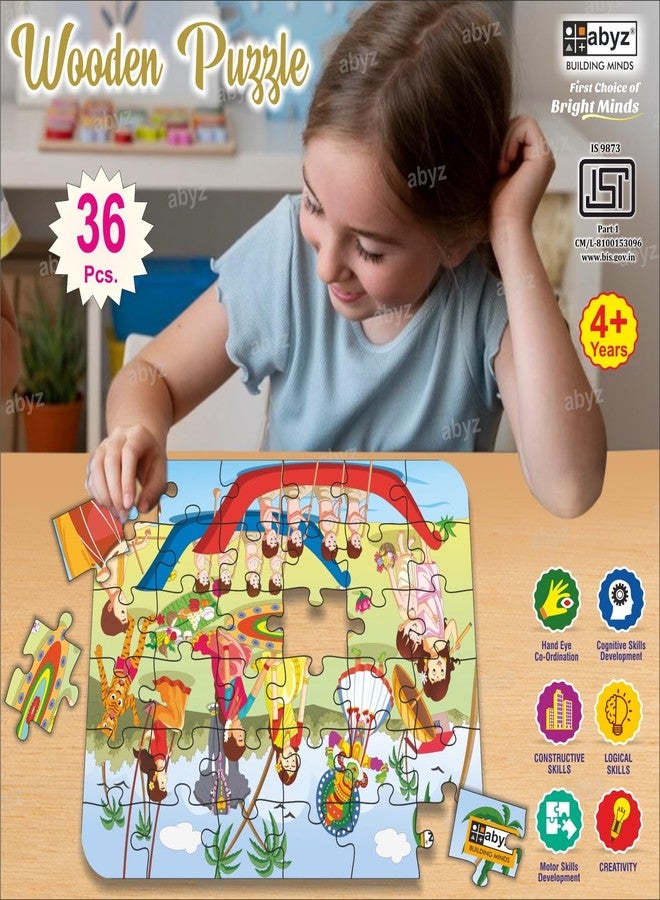 ABYZ Wooden Jigsaw Puzzle – ONAM Playset for Fun Educational & Little Explorers, 36-Pieces Pack of 3 Fun Games with Multicolor | Birthday Gift for (4-6 Years) Age Kids. - Image 4