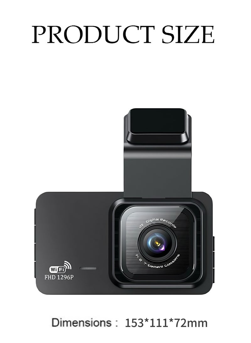 Egg - UHD 4K Dash Cam for Cars Front and Rear Dual Lens Front 3840*2160P Rear Lens Built-In WiFi G-Sensor With GPS Car DVR Video Recorder - Image 1