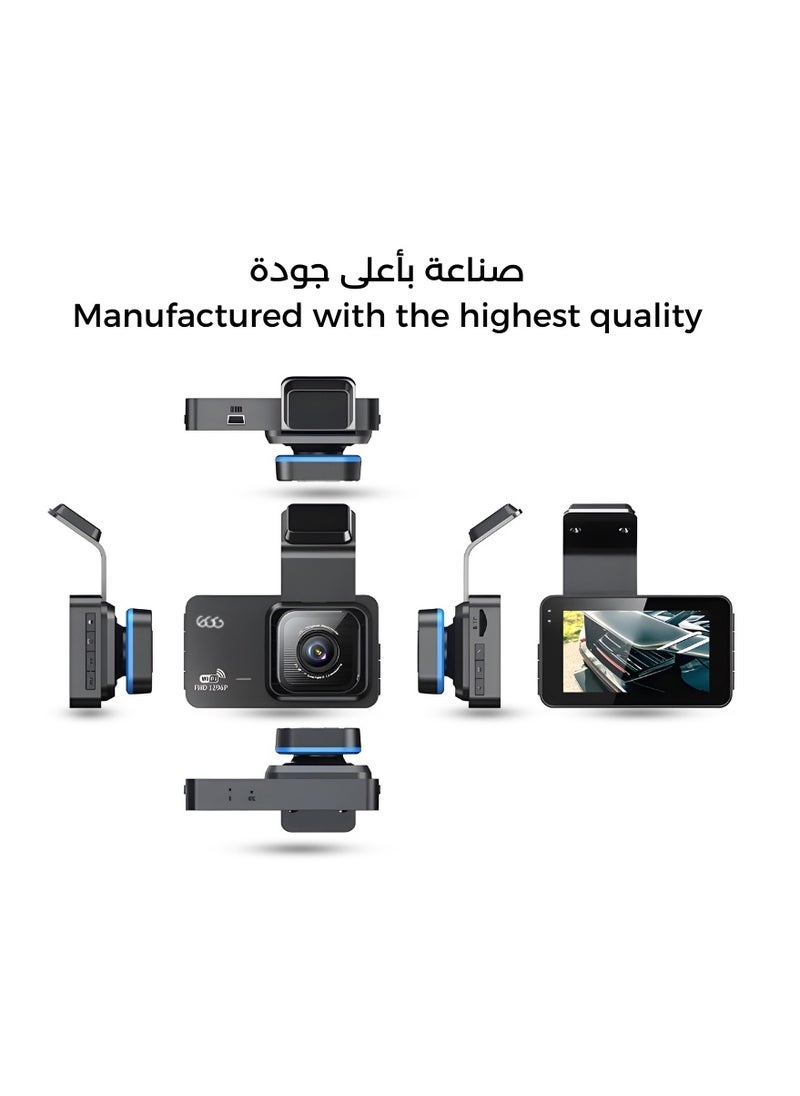 Egg - UHD 4K Dash Cam for Cars Front and Rear Dual Lens Front 3840*2160P Rear Lens Built-In WiFi G-Sensor With GPS Car DVR Video Recorder - Image 1