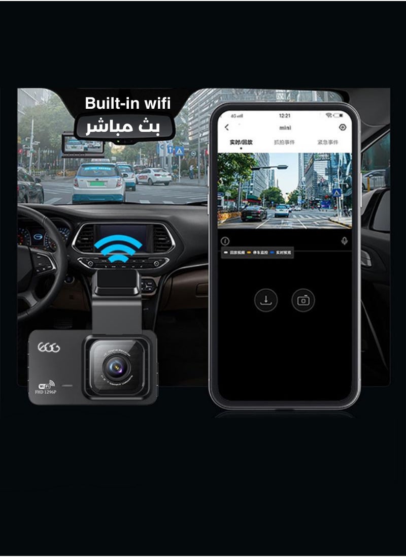 Egg - UHD 4K Dash Cam for Cars Front and Rear Dual Lens Front 3840*2160P Rear Lens Built-In WiFi G-Sensor With GPS Car DVR Video Recorder - Image 1