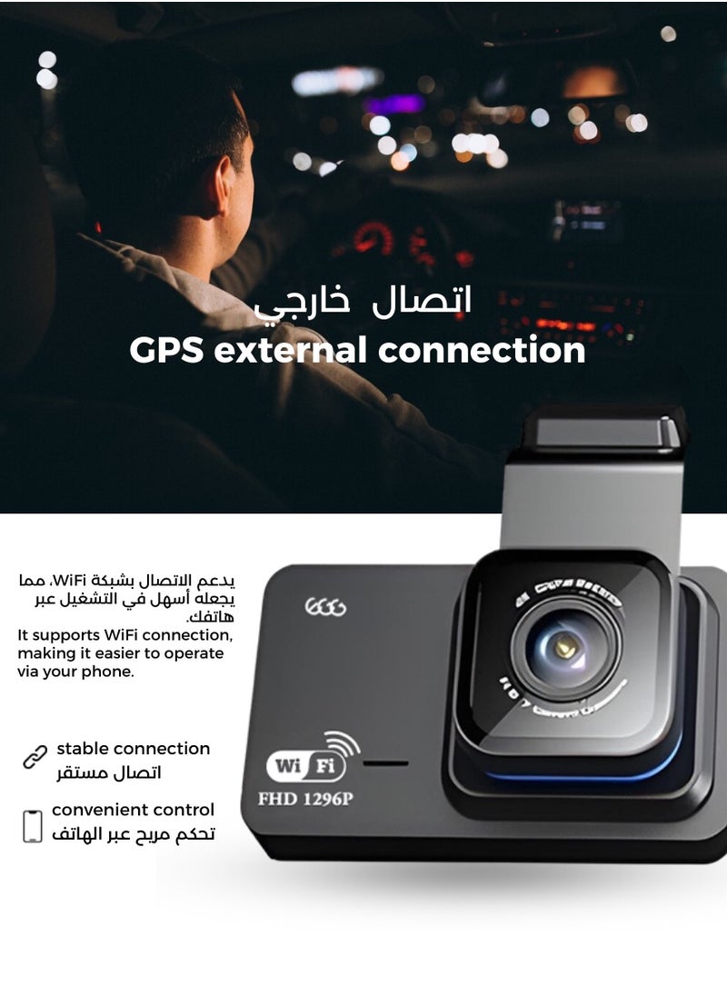 Egg - UHD 4K Dash Cam for Cars Front and Rear Dual Lens Front 3840*2160P Rear Lens Built-In WiFi G-Sensor With GPS Car DVR Video Recorder - Image 1