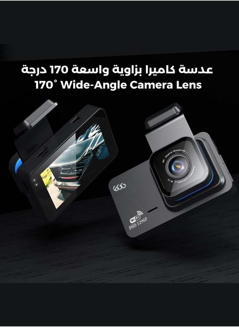 Egg - UHD 4K Dash Cam for Cars Front and Rear Dual Lens Front 3840*2160P Rear Lens Built-In WiFi G-Sensor With GPS Car DVR Video Recorder - Image 1