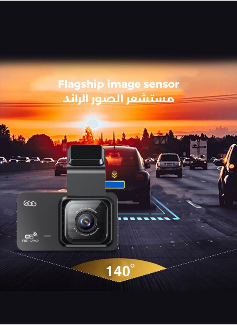 Egg - UHD 4K Dash Cam for Cars Front and Rear Dual Lens Front 3840*2160P Rear Lens Built-In WiFi G-Sensor With GPS Car DVR Video Recorder - Image 1