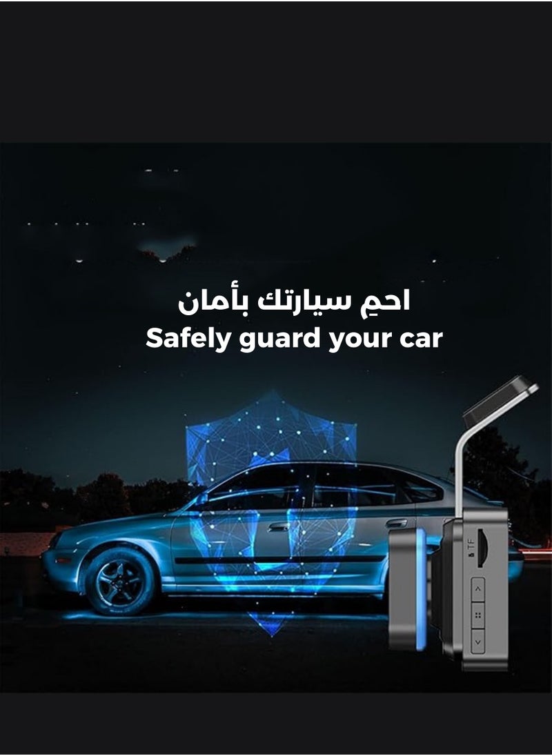 كاميرا مراقبة للسيارة بعدسة مزدوجة مع واي فاي وGPS ومستشعر حركة ورؤية ليلية ومراقبة للسيارة المتوقفة وتسجيل على مدار 24 ساعة بزاوية 170° أمامية و140° خلفية