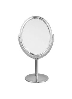 FOMIYES Desktop Swivel Bathroom Mirror Magnifying Cosmetic Mirror Vanity Mirror With Stand Desk Mirror Rotatable Double Sided Round Swivel Mirror Mirror Metal Frame Mirror (Silver)  - Image 1