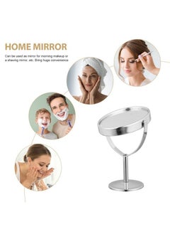 FOMIYES Desktop Swivel Bathroom Mirror Magnifying Cosmetic Mirror Vanity Mirror With Stand Desk Mirror Rotatable Double Sided Round Swivel Mirror Mirror Metal Frame Mirror (Silver)  - Image 4