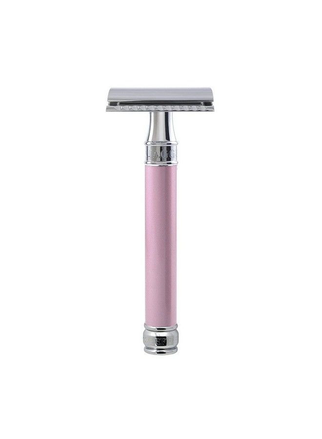 Edwin Jagger Double Edge Safety Razor Long Handle Pink - Image 2
