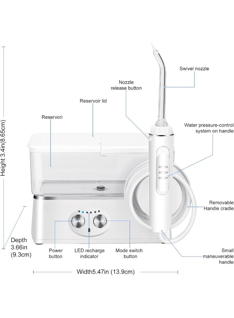 شيزي جهاز تنظيف الأسنان بالماء اللاسلكي - جهاز ري فموي مقاوم للماء IPX7، 6 أوضاع، 8 رؤوس نفث، خزان سعة 400 مل، ومنفذ USB-C قابل لإعادة الشحن للاستخدام المنزلي وأثناء السفر - Image 2