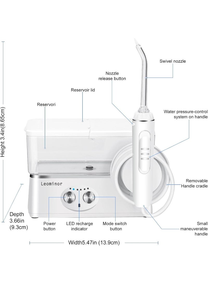 شيزي جهاز تنظيف الأسنان بالماء اللاسلكي - جهاز ري فموي مقاوم للماء IPX7، 6 أوضاع، 8 رؤوس نفث، خزان سعة 400 مل، ومنفذ USB-C قابل لإعادة الشحن للاستخدام المنزلي وأثناء السفر - Image 5