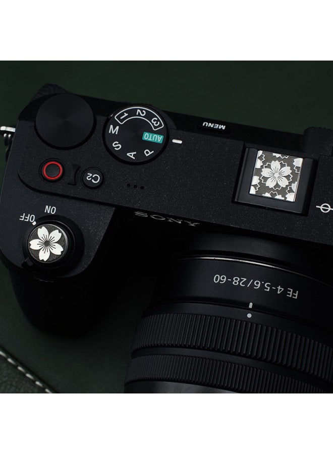 For Sony Zve10 Second Generation Camera Hot Boot Cover A7c Second Generation A6400a7m4a7m3 Hot Boot A67006000-Color:Sony Sakura Hot Shoe Cover + Paste Sakura Button - Aluminum Alloy - Image 1