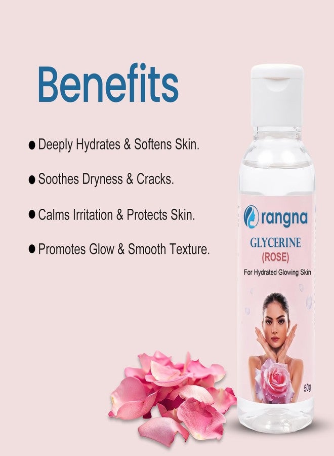 Rangna Glycerine Pure & Refined Liquid, Multi-Purpose Vegetable Glycerine, Used For Chaffing, Moisturizing, Uneven Skin Tone, Dryness, Dark Spot, Wrinkles, Aging, Natural, Soft & Glowing Skin- 50G (RAGL7001, Pack of 4) - Image 4
