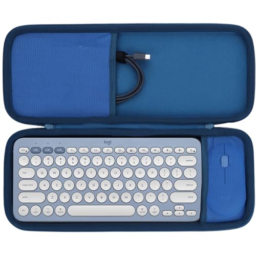 Lebakort Hard Carry Case Compatible with Logitech Pebble Keys 2 Combo K380s K380 Keyboard + M350 Pebble Mouse Combo (Blue Case) - Image 1