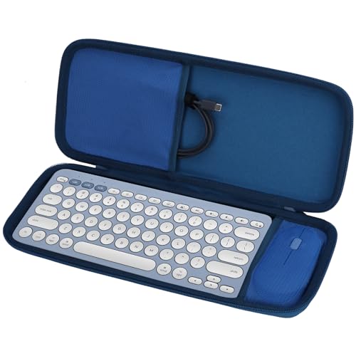 Lebakort Hard Carry Case Compatible with Logitech Pebble Keys 2 Combo K380s K380 Keyboard + M350 Pebble Mouse Combo (Blue Case) - Image 2