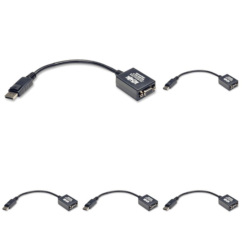 TRIPPLITE DisplayPort to VGA Video Adapter, DP to VGA Video Converter, Active Display Adapter (M/F), 6 in. (P134-06N-VGA), Black (Pack of 5) - Image 1