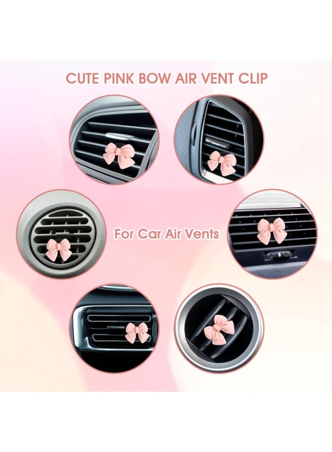 SUNSAR 6 Pcs Pink Bow Car Vent Clips, Cute Cars Accessories, Girly-Bow Car Accessory for Women Girl - Image 5