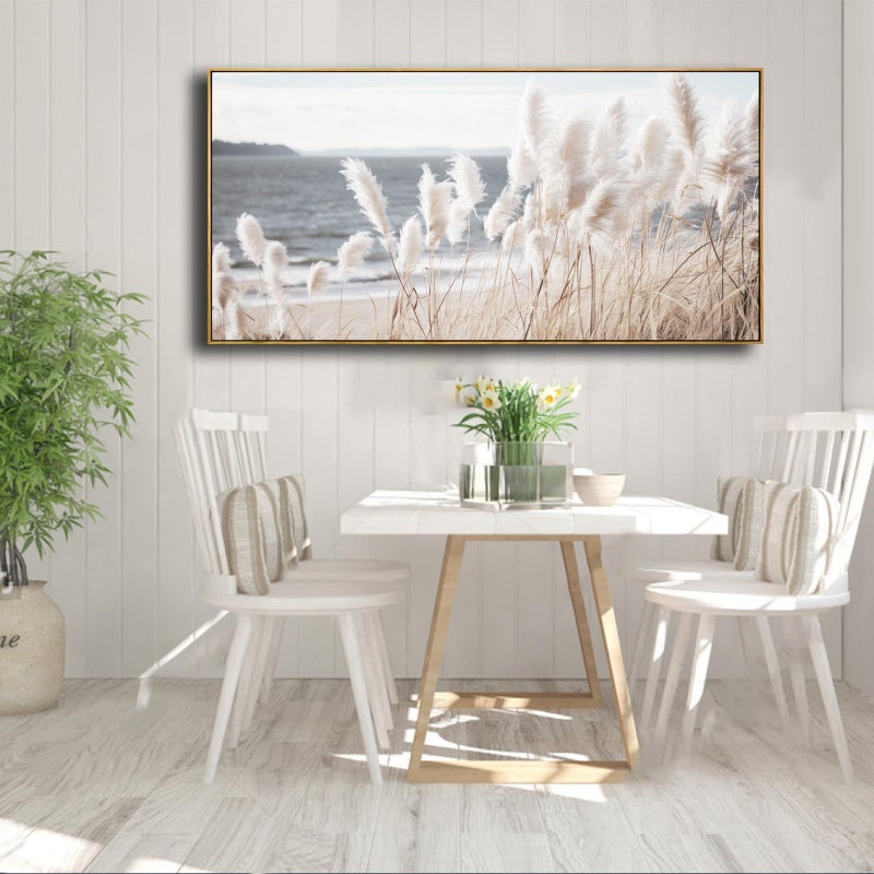VHMING Framed Wall Art Artwork Decor Nature Wall ArtReedSeascape Wall Decor for Bedroom Living Room Decoration Home Kitchen Office 20" x 40" - Image 2