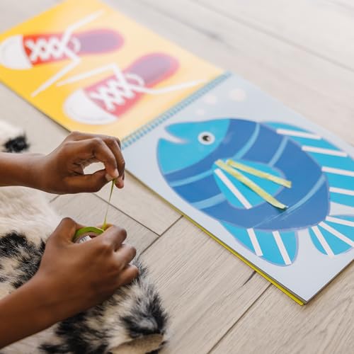 Melissa & Doug Tape Activity Book for Kids with 4 Easy-Tear Tape Rolls (Blue, Green, Red, Yellow) & 20 Reusable Scenes on Spiral-Bound Sheets, Road Trip Activities & Travel Toys for Kids Ages 4+ - Image 3