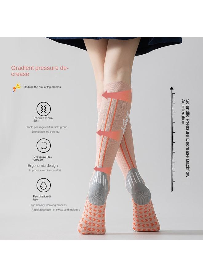 Bluejw Yoga Socks Children Running Fitness Sports Pressure Socks Color Matching Pilates High Elastic Thin Leg Long Tube Socks - Image 3